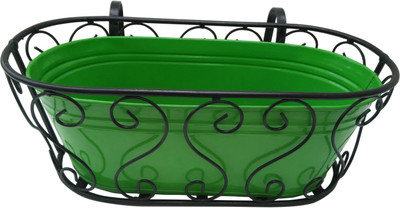

Green Gardenia Garden Plant Container(Metal, External Height - 14 cm)