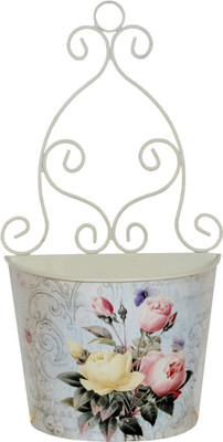 

Kulture Label Plant Container(Metal, External Height - 17 cm), Multicolor