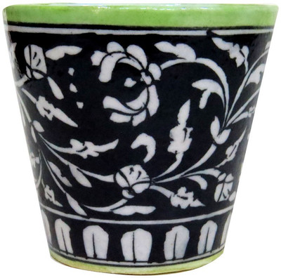 

Aurea Plant Container(Ceramic, External Height - 11 cm), Black
