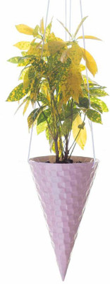 

Poppadum Art Ice-Cream Cone Planter Plant Container(Metal, External Height - 27.9 cm), Pink