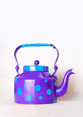 

Poppadum Art Plant Container(Metal, External Height - 15.24 cm), Blue;purple