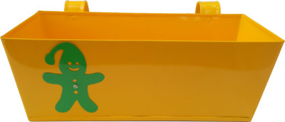 

Green Gardenia Garden Plant Container(Metal, External Height - 16 cm), Yellow