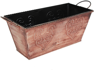 

Store Indya Garden Plant Container(Metal, External Height - 12.7 cm), Brown