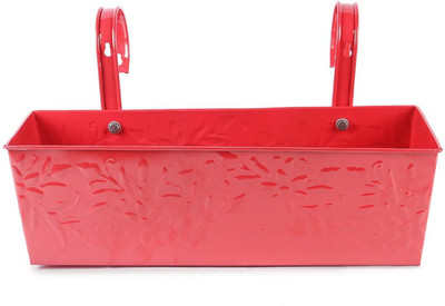 

Green Girgit Plant Container(Metal, External Height - 30 cm), Red