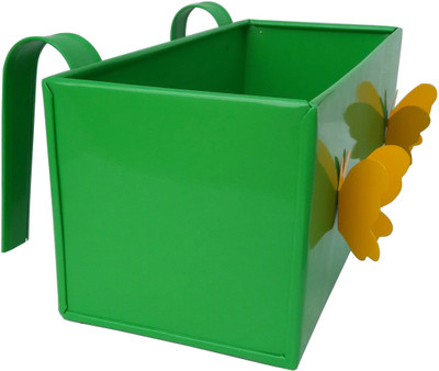 

Green Gardenia Garden Plant Container(Metal, External Height - 15 cm)