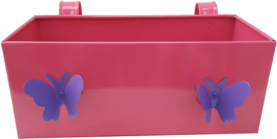

Green Gardenia Garden Plant Container(Metal, External Height - 15 cm), Pink