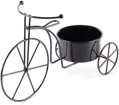 

Green Girgit Plant Container(Metal, External Height - 20 cm), Black