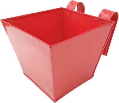 

Green Gardenia Garden Plant Container(Metal, External Height - 17 cm), Red