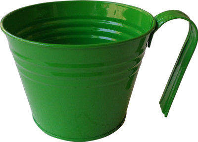 

Green Gardenia Garden Plant Container(Metal, External Height - 4 cm)