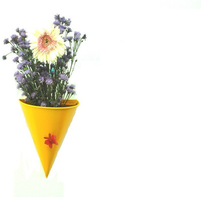 

First Smart Deal Plant Container(Metal, External Height - 23 cm), Yellow