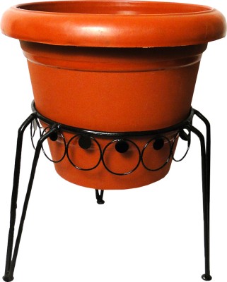 

Go Hooked Plant Container(Metal, Plastic, External Height - 26.03 cm), Black;orange