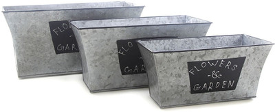 

Store Indya Plant Container(Metal, External Height - Planter 1- 12.5 cm, Planter 2-7.62 cm, Planter 3- 7.62 cm), Grey