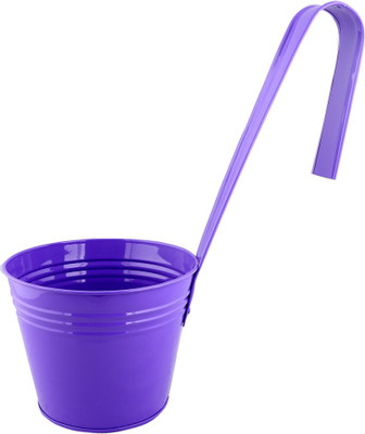 

Green Gardenia Garden Plant Container(Metal, External Height - 16 cm), Purple