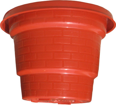 

Naina Plant Container(Plastic, External Height - 14 cm), Red