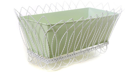 

Store Indya Plant Container(Metal, External Height - 16.5 cm), Green