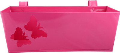 

Green Gardenia Garden Plant Container(Metal, External Height - 15 cm), Pink