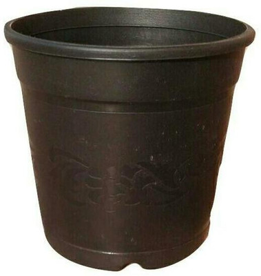 

VAYDASHI 5" Nursery Designer Circular Pot /Planter Black colour Plastic Material (Set of 10 pcs) Plant Container(Plastic, External Height - 12 cm)