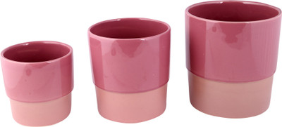 

JB Collection Plant Container(Ceramic, External Height - 16 cm), Brown;purple