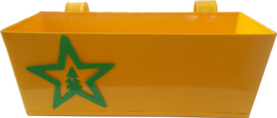 

Green Gardenia Garden Plant Container(Metal, External Height - 16 cm), Yellow