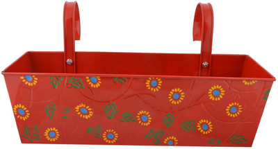 

Green Girgit Plant Container(Metal, External Height - 12.7 cm), Red