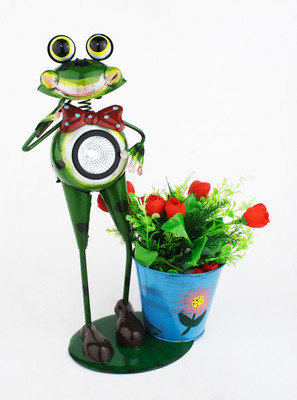 

Green Girgit Plant Container(Metal, External Height - 40 cm), Multicolor
