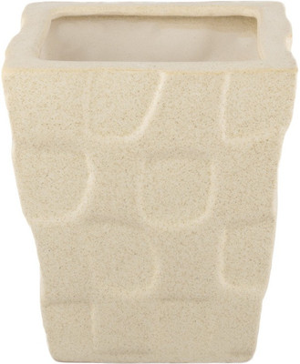 

UGAOO Ceramic Checkered Pot-Big (Bare Beige) Plant Container(Ceramic, External Height - 15 cm)