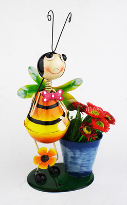 

Green Girgit Plant Container(Metal, External Height - 48 cm), Multicolor