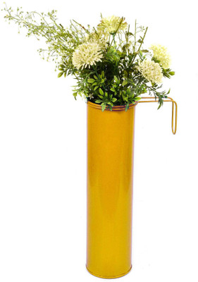 

Poppadum Art Hang On! Plant Container(Metal, External Height - 38.1 cm), Yellow