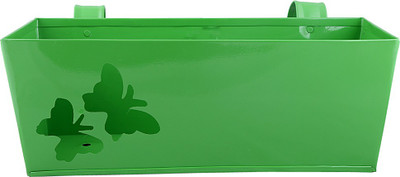 

Green Gardenia Garden Plant Container(Metal, External Height - 15 cm)