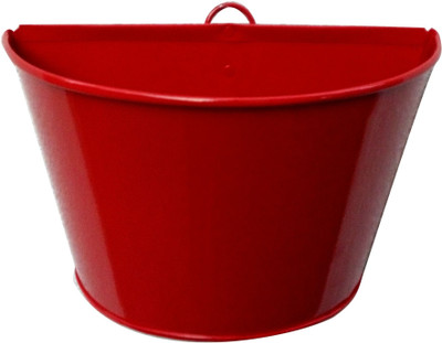 

Green Gardenia Plant Container(Metal, External Height - 17 cm), Red