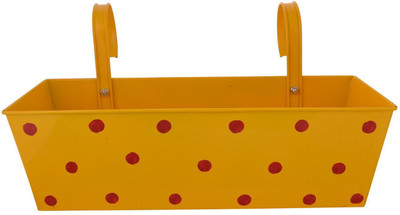 

Green Girgit Plant Container(Metal, External Height - 12.7 cm), Yellow