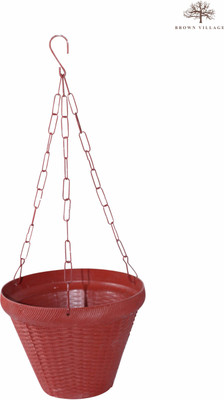 

Brown Village Colourful Basket Plant Container(Plastic, External Height - 51 cm), Red