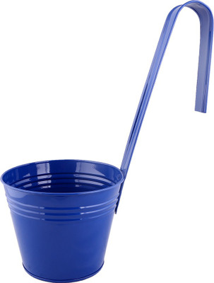 

Green Gardenia Garden Plant Container(Metal, External Height - 16 cm), Blue