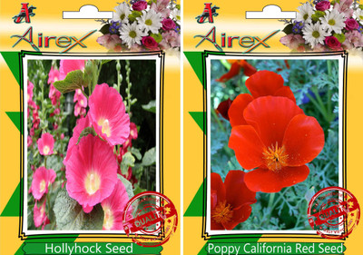 

Airex Hollyhock, Poppy California Red Seed(25 per packet)
