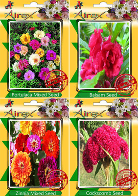 

Airex Portulaca Mixed,Balsam,Zinnia Mixed and Cockscomb Seed(15 per packet)