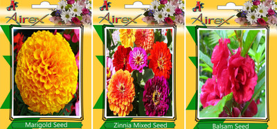 Airex Marigold,Zinnia Mixed and Balsam Seed(20 per packet)