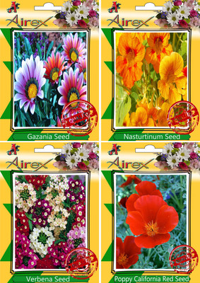 

Airex Gazania, Nasturtium Mixed, Verbena, Poppy California Red Seed(30 per packet)