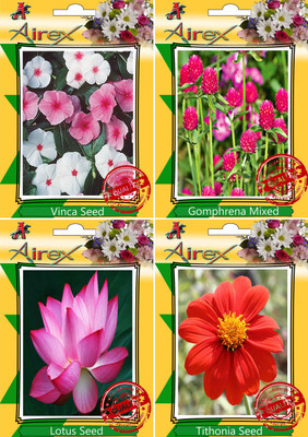 

Airex Vinca,Gomphrena Mixed,Lotus and Tithonia Seed(15 per packet)