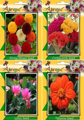 Airex Zinnia Mixed,Cockscomb,Lotus and Tithonia Seed(25 per packet)