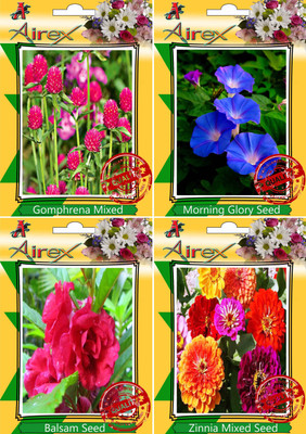 

Airex Gomphrena Mixed,Morning Glory,Balsam and Zinnia Mixed Seed(25 per packet)