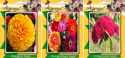 Airex Marigold,Zinnia Mixed and Cockscomb Seed(20 per packet)