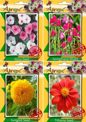 

Airex Vinca,Gomphrena Mixed,Sungold and Tithonia Seed(25 per packet)