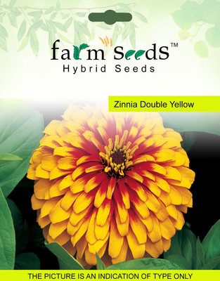 

FARM SEEDS Zinnia Double Yellow Seed(100 per packet)