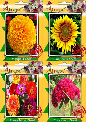 

Airex Marigold, Sunflower, Zinnia Mixed, Cockscomb Seed(25 per packet)