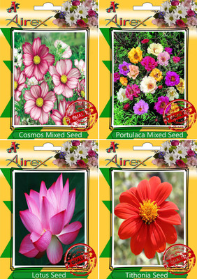 

Airex Cosmos Mixed,Portulaca Mixed,Lotus and Tithonia Seed(15 per packet)