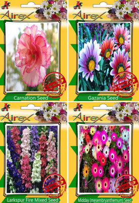 

Airex Carnation, Gazania, Larkspur Fire Mixed, Midday Seed(30 per packet)