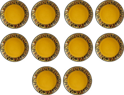 

Caffeine Brown Sehra Plate(Pack of 10)