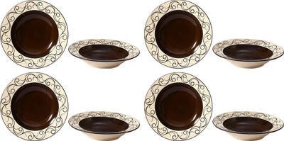 

Caffeine Dark Brown Aerial Plate(Pack of 8)