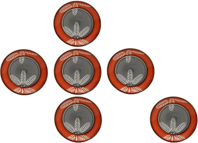

Shineware Orange Leaf Pattern Plate Set(6 Units)