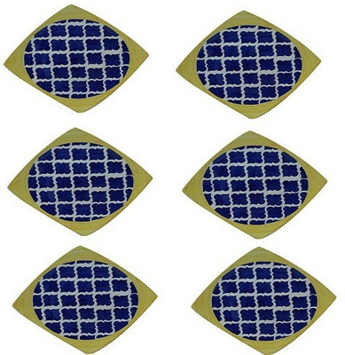 

Sunshine Snacks Plates With Umrao Pattern In Royal Blue And Yellow Colour By Sunshine.... Plate Set(6 Units)